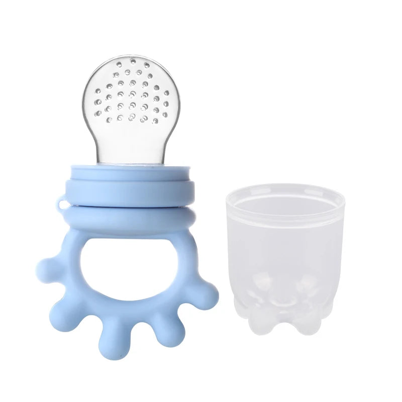 Baby Silicone Fruit Feeder with Cover Baby Mesh Bag Nipple Fresh Food Vegetable Supplement Soother Feeding Teething Pacifier Toy